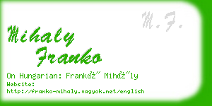 mihaly franko business card